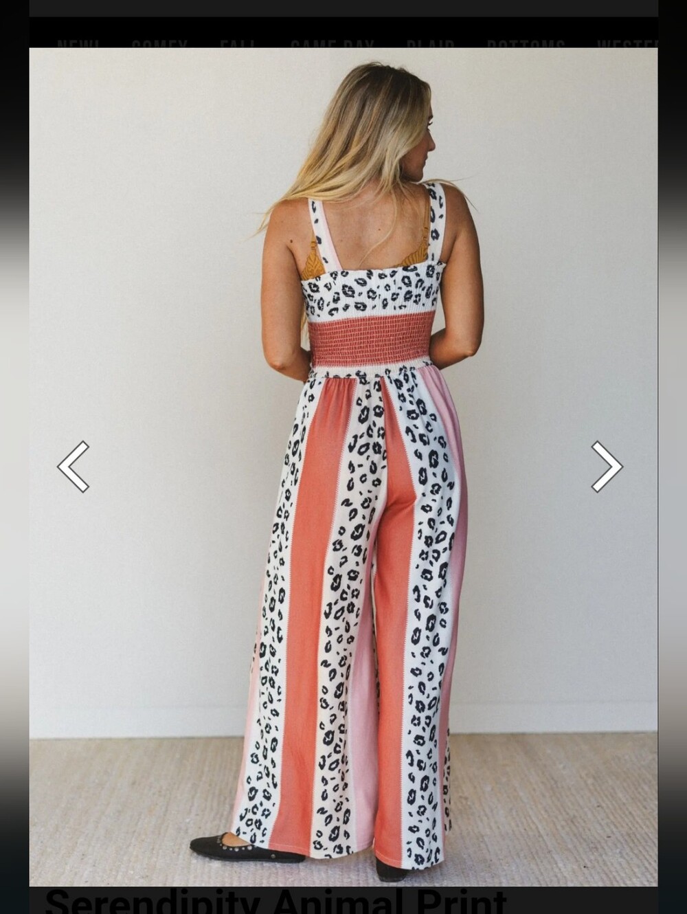 Sleeveless Leopard Print Wide-Leg Jumpsuit in Blush Pink - Picture 4 of 9